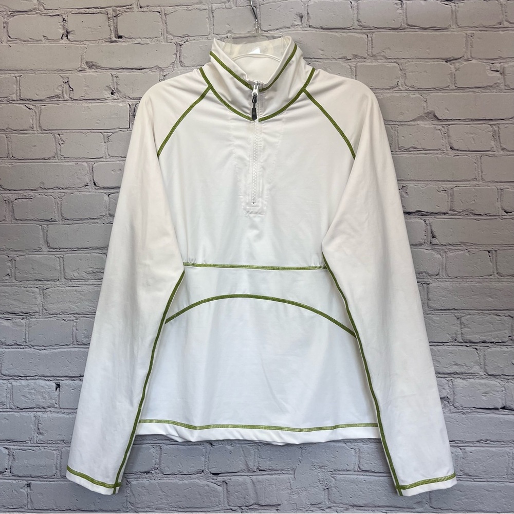 Athleta Sun Shade 1/4 Zip Long Sleeve Pullover Rashguard White Size 1X - Picture 3 of 12